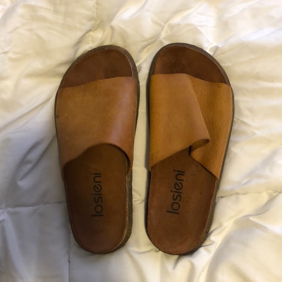 Losieni brown slip on sandals - Picture 1 of 3